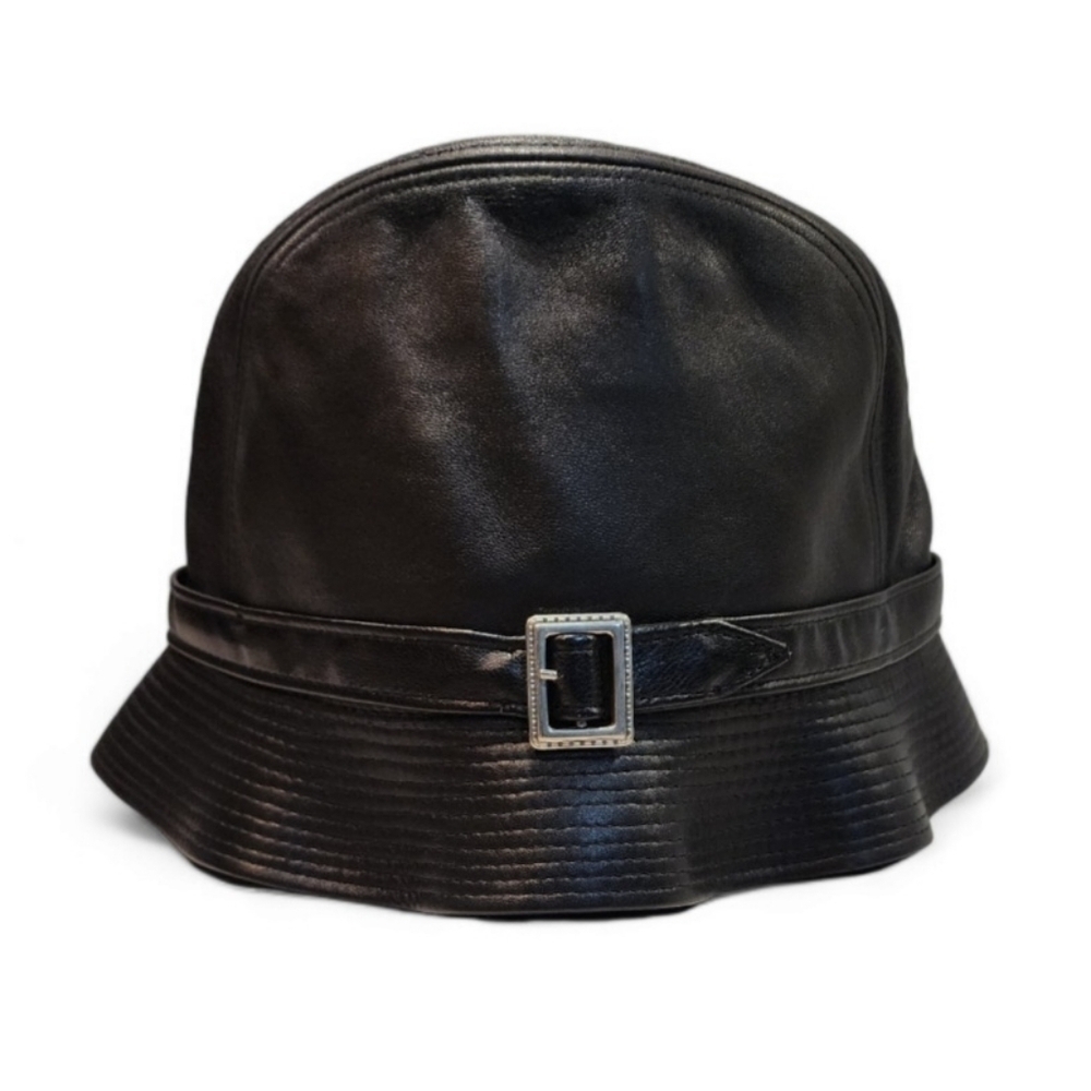 Auth! Burberry x Philip Treacy leather bucket hat